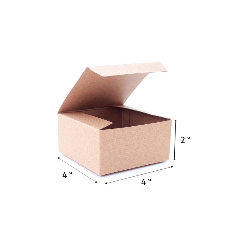 AwePackage 12 Count of Pinstripe Kraft Gift Box - 4x4x2 - Image 4